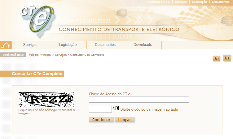 Consultar CT-e Chave de Acesso