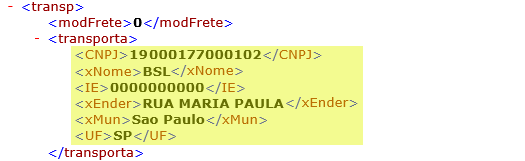 Download XML NF-e Transportadora CNPJ/CPF
