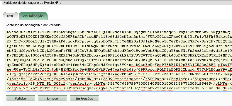 Validar XML SEFAZ RS